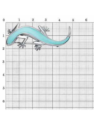 Брошь бижутерия, покрытие - платинирование, отделка - эмаль, без вставок