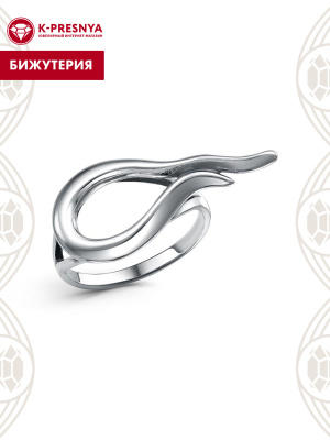 Кольцо бижутерия, покрытие - серебрение с оксидированием, без вставок