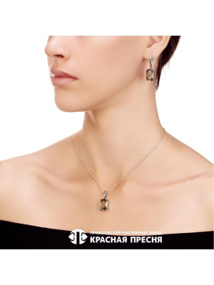 Подвеска серебро 925 пробы, покрытие - оксидирование, вставка - стекло ювелирное собственной огранки