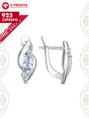 Серьги серебро 925 пробы, покрытие - родирование