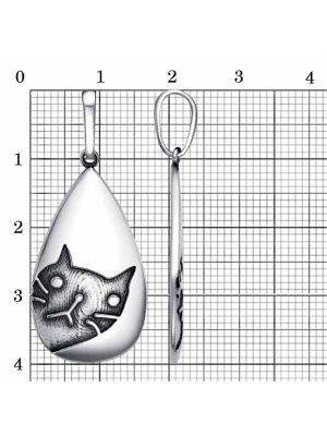 Подвеска бижутерия, покрытие - серебрение с оксидированием, без вставок