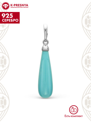 Подвеска серебро 925 пробы, покрытие - оксидирование, вставка - искусственная бирюза