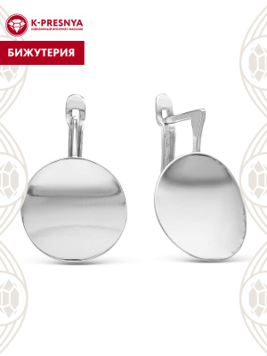 Серьги бижутерия, покрытие - платинирование, без вставок
