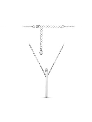 Колье серебро 925 пробы, покрытие - родирование, вставка - фианит (недрагоценный камень)