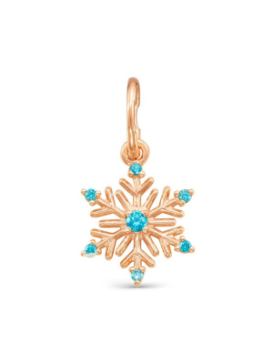 Подвеска серебро 925 пробы, покрытие - золочение, вставка - фианит (недрагоценный камень)