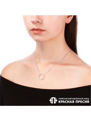 Колье серебро 925 пробы, покрытие - родирование, без вставок