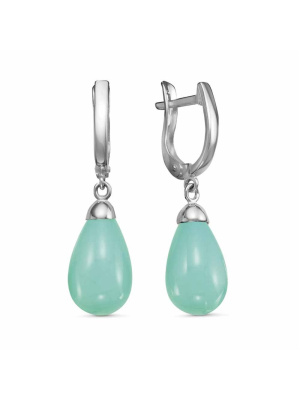 Серьги серебро 925 пробы, без покрытия, вставка - искусственная бирюза