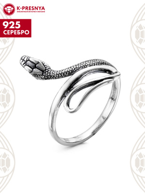 Кольцо серебро 925 пробы, покрытие - оксидирование, без вставок