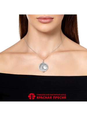 Подвеска бижутерия, покрытие - серебрение с оксидированием, без вставок