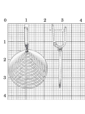 Серьги серебро 925 пробы, покрытие - родирование, без вставок