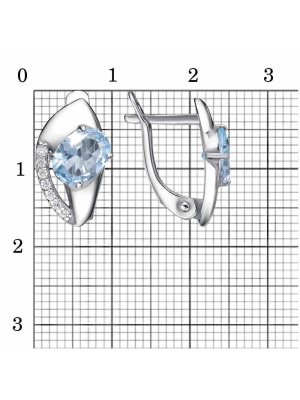 Серьги серебро 925 пробы, покрытие - платинирование