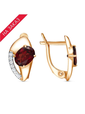 Серьги серебро 925 пробы, покрытие - золочение, выборочное родирование