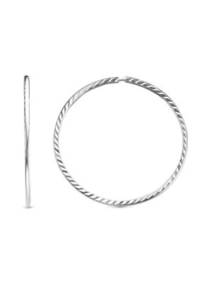 Серьги серебро 925 пробы, без покрытия, отделка - алмазная грань, без вставок