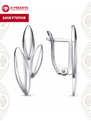 Серьги бижутерия, покрытие - платинирование, без вставок