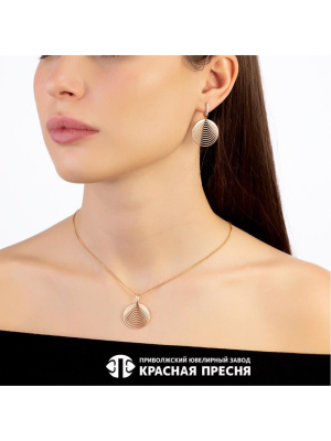 Серьги серебро 925 пробы, покрытие - золочение, без вставок