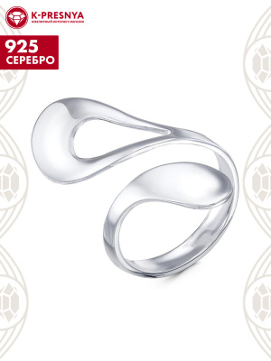Кольцо серебро 925 пробы, покрытие - платинирование, без вставок