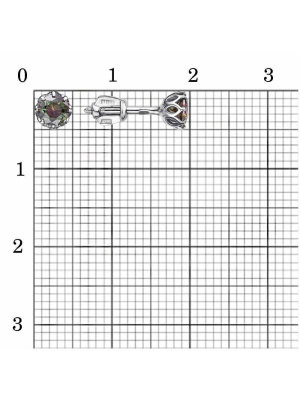 Серьги серебро 925 пробы, покрытие - родирование, вставка - фианит (недрагоценный камень)