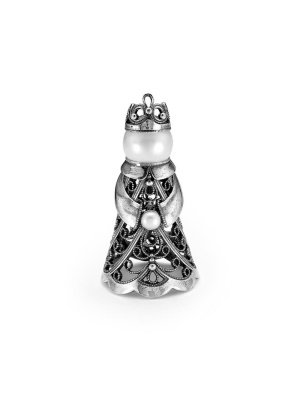 Сувенир бижутерия, покрытие - серебрение с оксидированием, вставка - имитация жемчуга, культивированный жемчуг