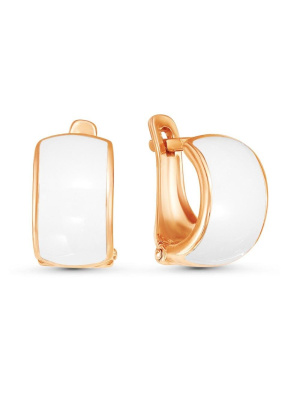 Серьги бижутерия, покрытие - золочение, отделка - эмаль, без вставок