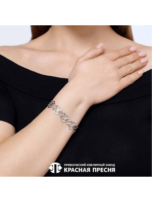 Браслет серебро 925 пробы, покрытие - платинирование, без вставок