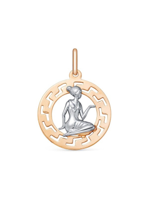 Подвеска "дева" серебро 925 пробы, покрытие - золочение, выборочное родирование, без вставок