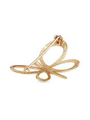 Брошь серебро 925 пробы, покрытие - золочение, без вставок