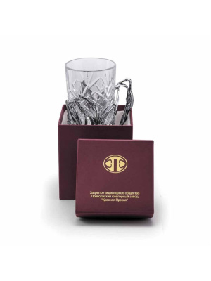 Подстаканник бижутерия, покрытие - серебрение с оксидированием, без вставок