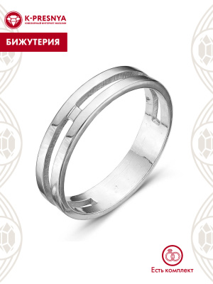 Кольцо бижутерия, покрытие - серебрение с оксидированием, без вставок
