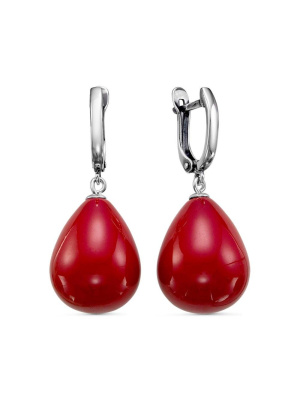 Серьги бижутерия, покрытие - серебрение с оксидированием, вставка - имитация жемчуга