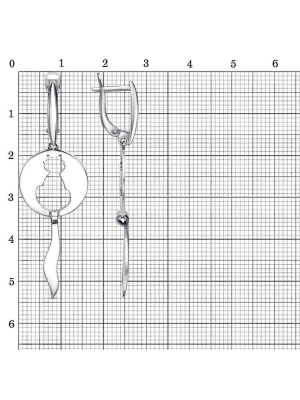 Серьги бижутерия, покрытие - платинирование, без вставок