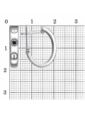 Серьги серебро 925 пробы, покрытие - родирование, вставка - фианит (недрагоценный камень)