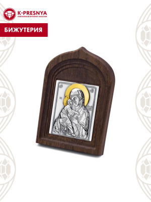 Икона бижутерия, покрытие - серебрение с оксидированием, выборочное золочение, без вставок