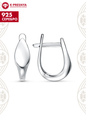 Серьги серебро 925 пробы, покрытие - родирование, без вставок