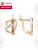 Серьги бижутерия, покрытие - золочение, выборочное родирование, вставка - фианит (недрагоценный камень)