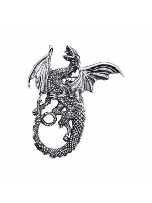 Брошь бижутерия, покрытие - серебрение с оксидированием, без вставок