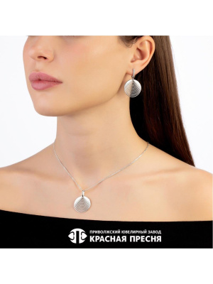 Серьги серебро 925 пробы, покрытие - родирование, без вставок