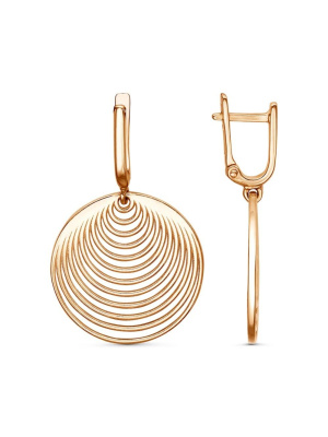 Серьги бижутерия, покрытие - золочение, без вставок