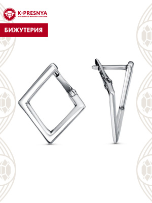 Серьги бижутерия, покрытие - серебрение с оксидированием, без вставок