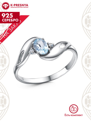 Кольцо серебро 925 пробы, покрытие - родирование