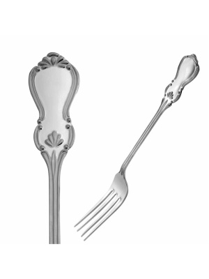 Вилка столовая "вензель" серебро 925 пробы, без покрытия, без вставок