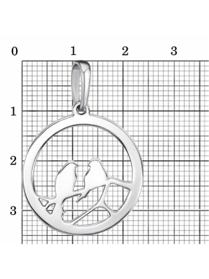 Подвеска бижутерия, покрытие - платинирование, без вставок