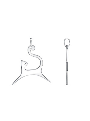 Подвеска бижутерия, покрытие - платинирование, без вставок