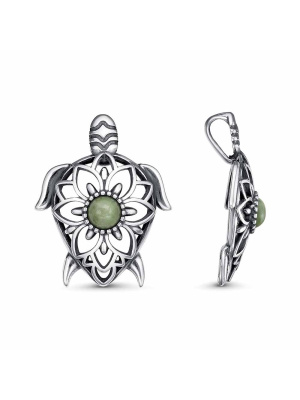 Подвеска серебро 925 пробы, покрытие - оксидирование, вставка - везувиан