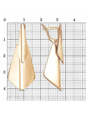 Серьги серебро 925 пробы, покрытие - золочение, без вставок