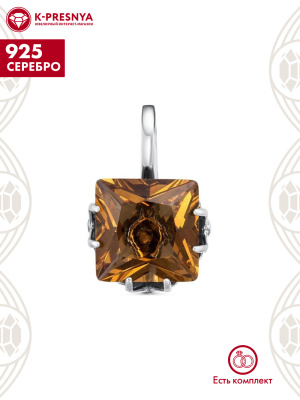 Подвеска серебро 925 пробы, покрытие - оксидирование, вставка - искусственный султанит