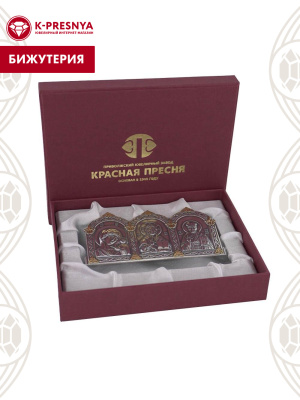 Икона бижутерия, покрытие - серебрение с оксидированием, выборочное золочение, без вставок