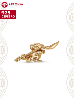 Сувенир серебро 925 пробы, покрытие - золочение, без вставок