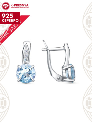 Серьги серебро 925 пробы, покрытие - родирование