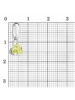 Подвеска бижутерия, покрытие - серебрение, вставка - фианит (недрагоценный камень)