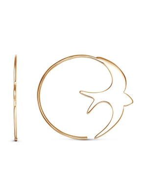 Серьги серебро 925 пробы, покрытие - золочение, без вставок